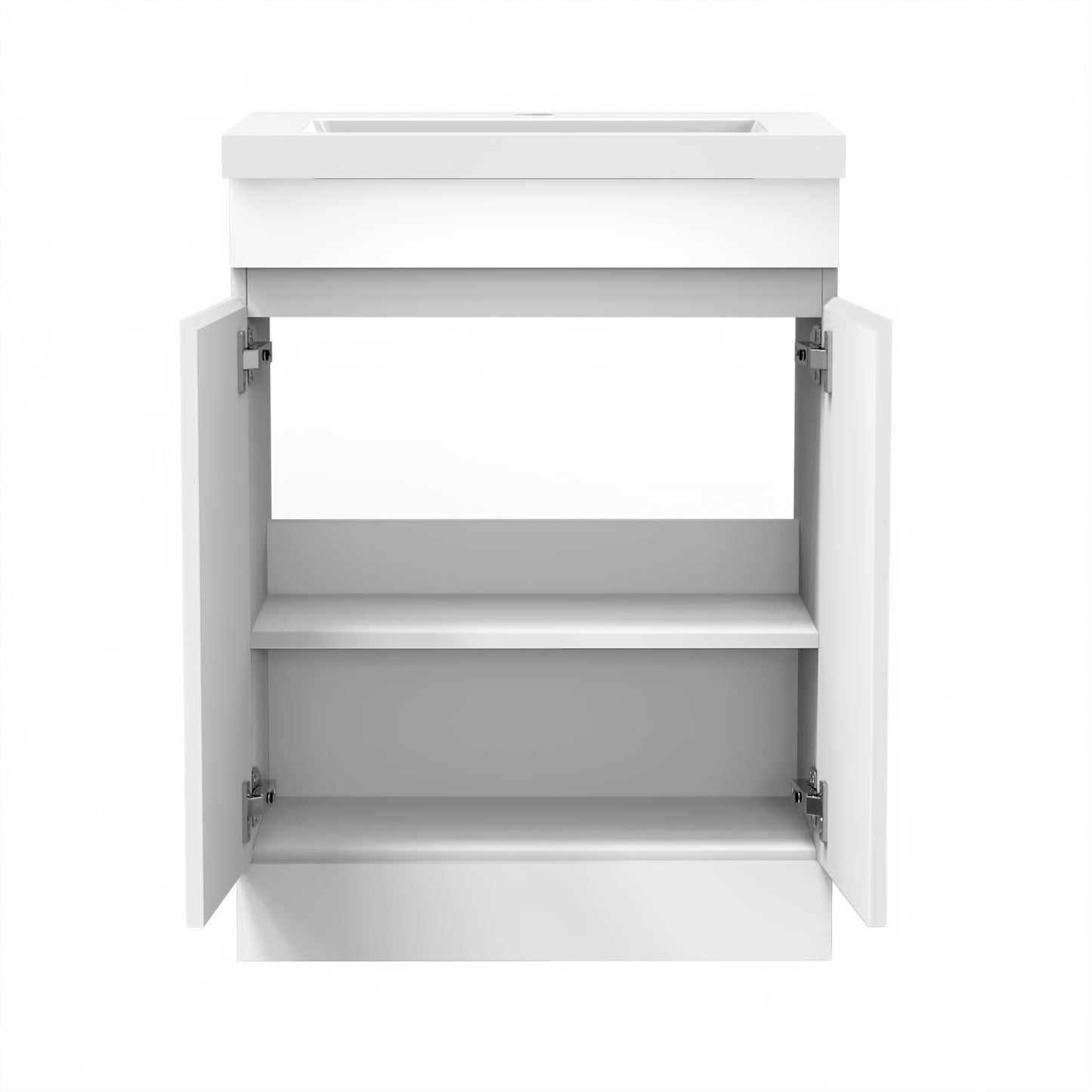 500mm 600mm Bathroom Vanity Unit with Resin Basin, Matte White