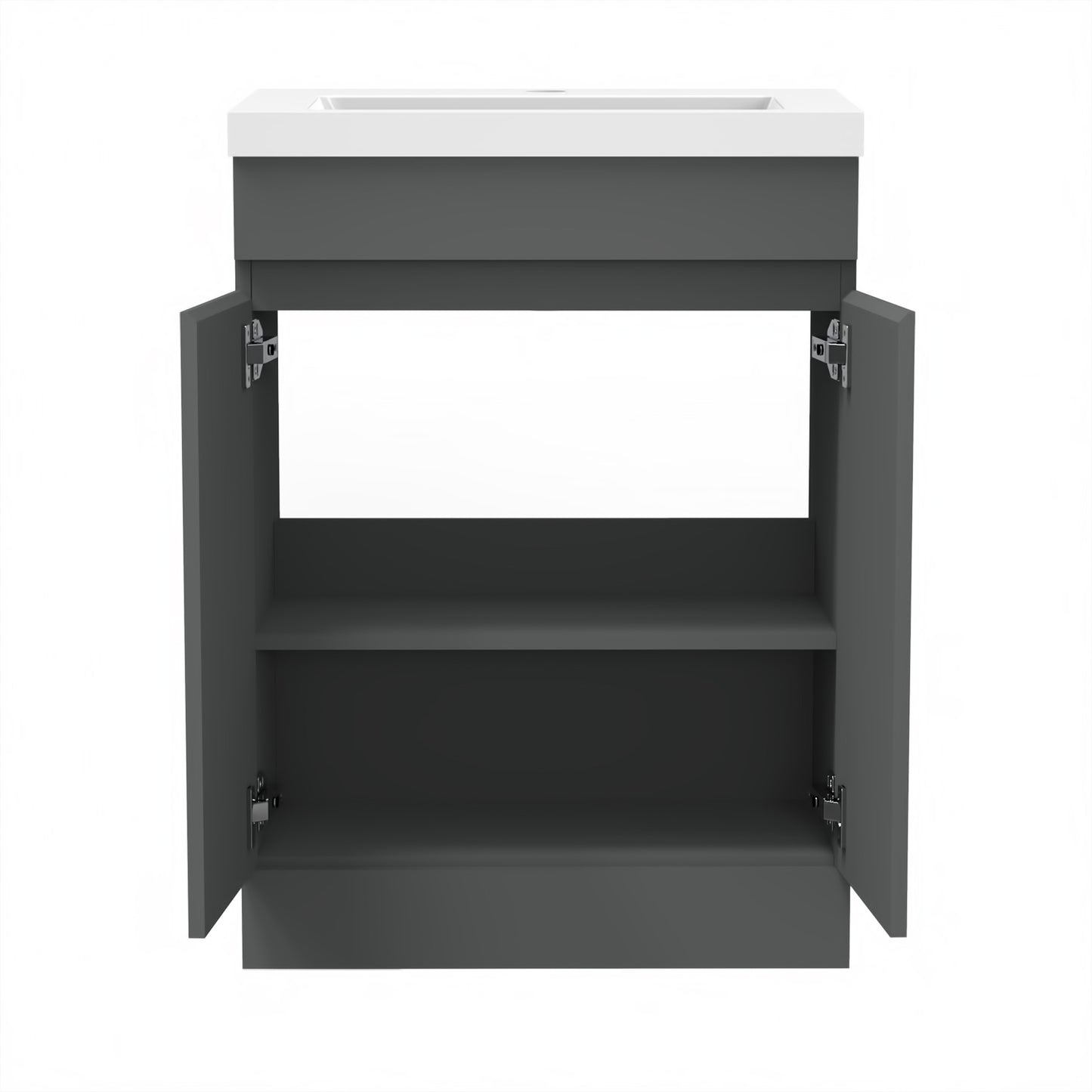 500mm 600mm Bathroom Vanity Unit with Resin Basin, Matte Grey