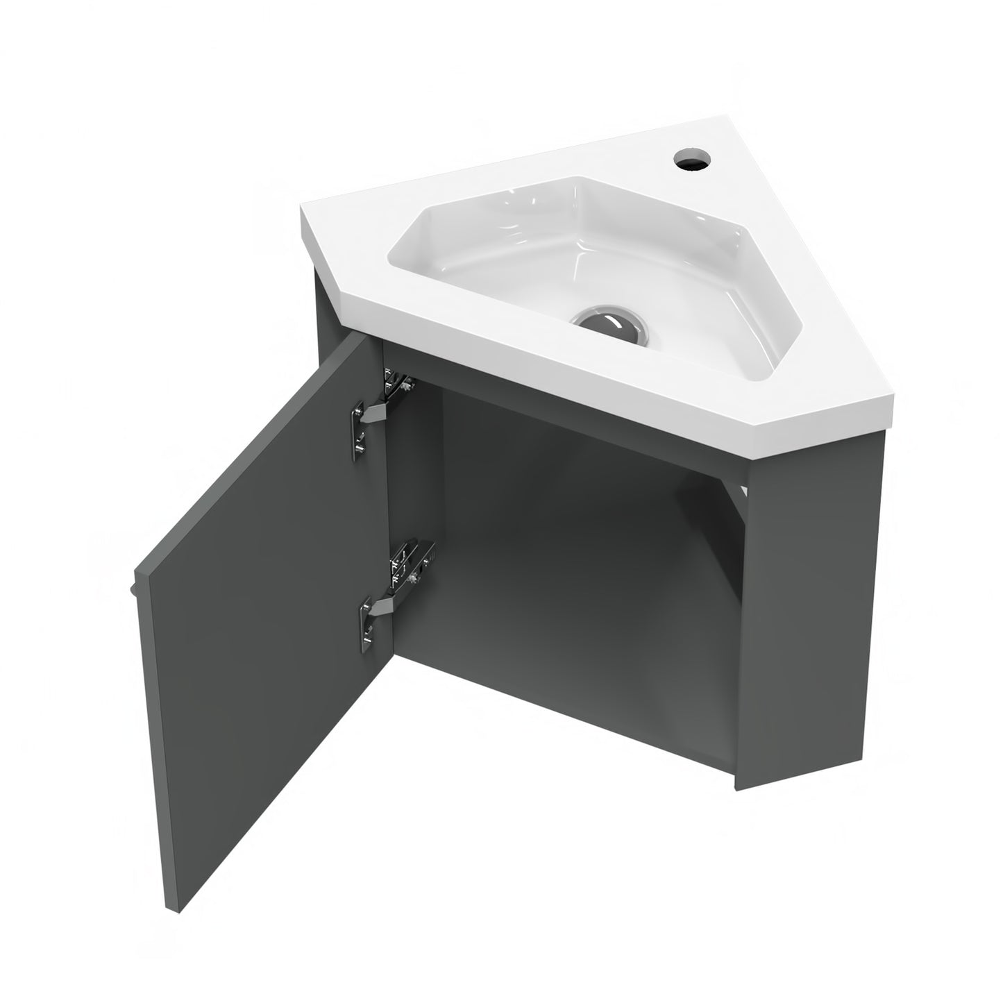 400mm Cloakroom Bathroom Corner Vanity Unit under Basin with Door Small
