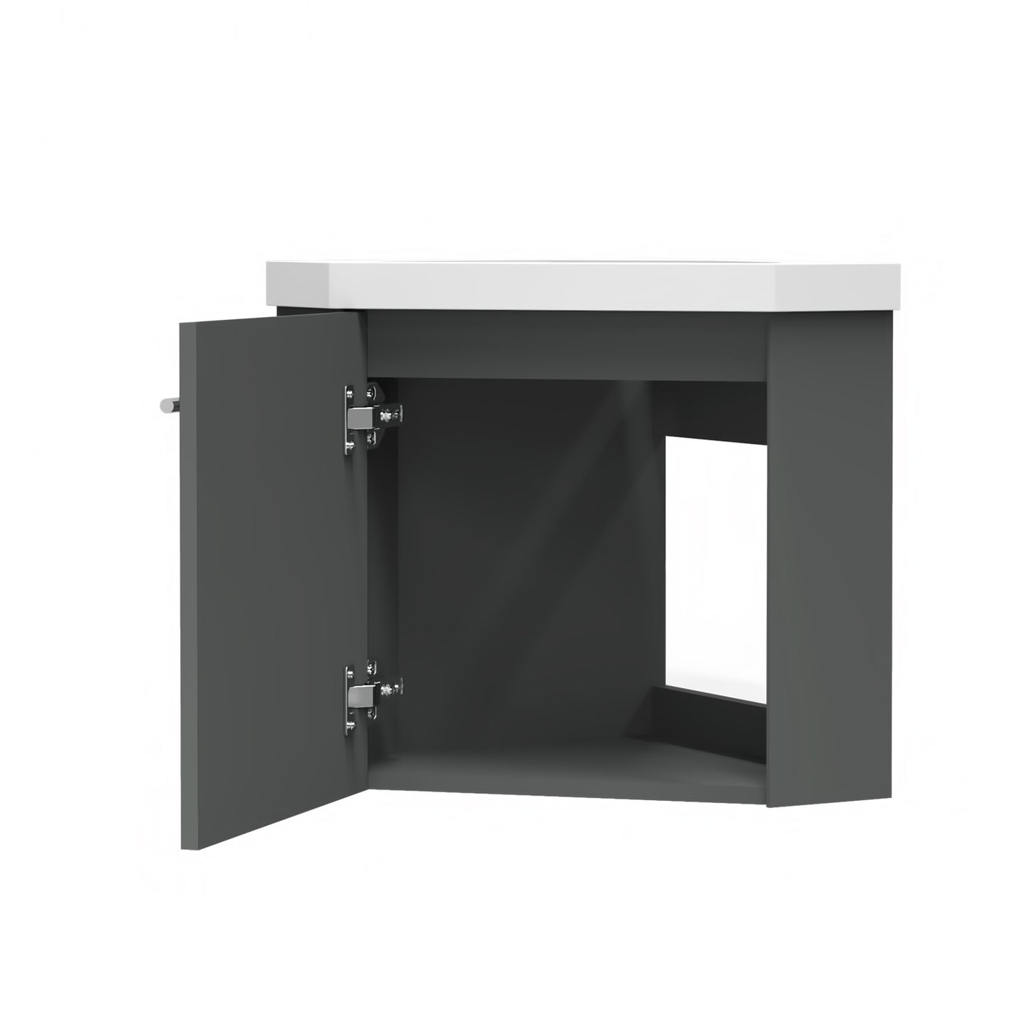 400mm Cloakroom Bathroom Corner Vanity Unit under Basin with Door Small