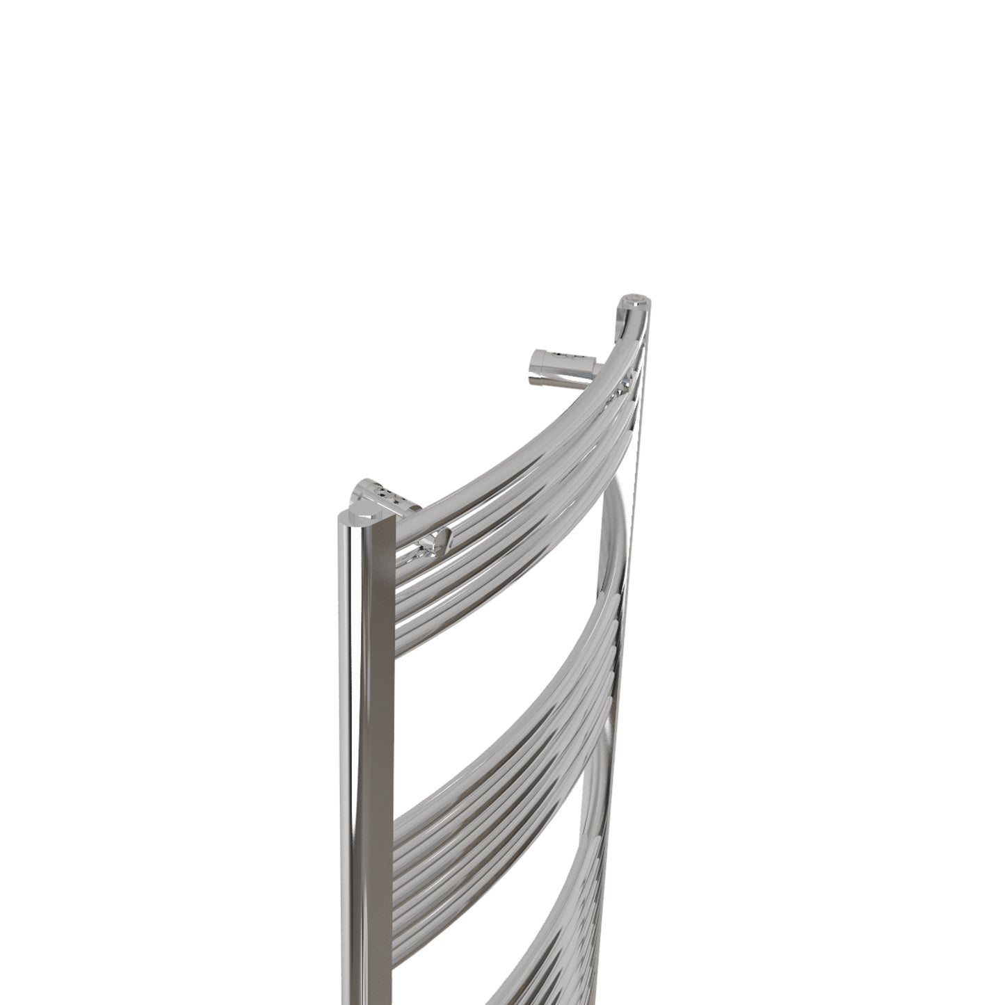 Aidal- 800x500mm Chrome Heated Towel Rail Curved Designer Bathroom Ladder Radiator