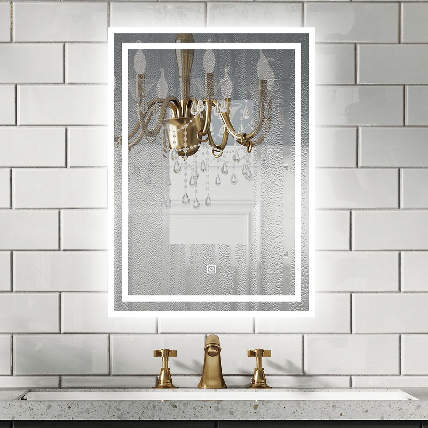 aidal-Bathroom LED Mirror with Anti-fog, Dimmable illuminated, Rectangular, IP44 Waterproof, Dustproof,