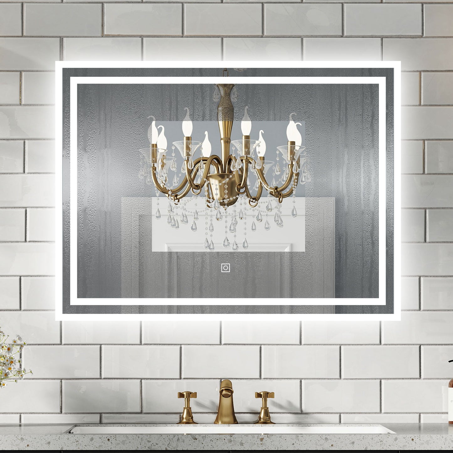aidal-Bathroom LED Mirror with Anti-fog, Dimmable illuminated, Rectangular, IP44 Waterproof, Dustproof,