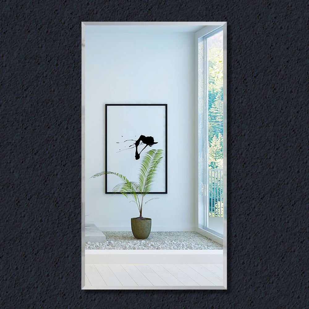 Rectangle Frameless Bathroom Mirror with High Definition Wall Mounted