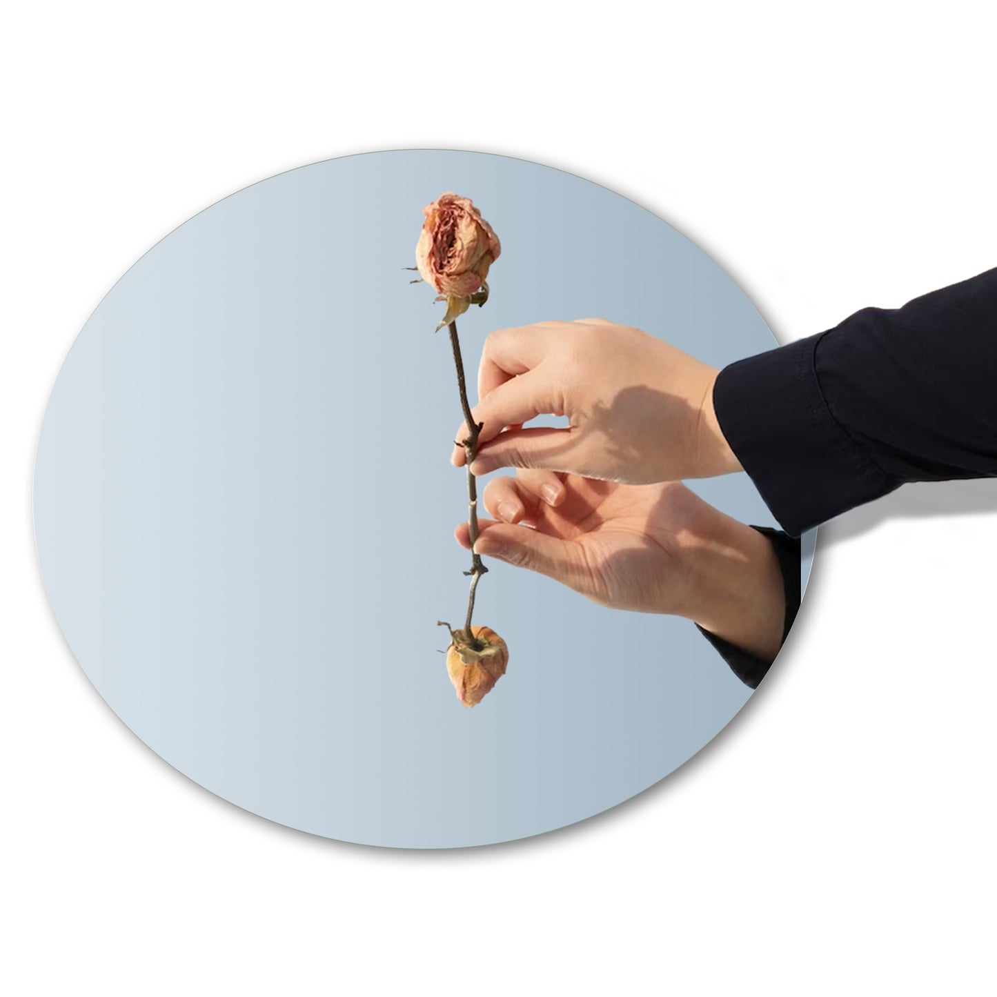 Round Frameless Bathroom Mirror with High Definition Wall Mounted