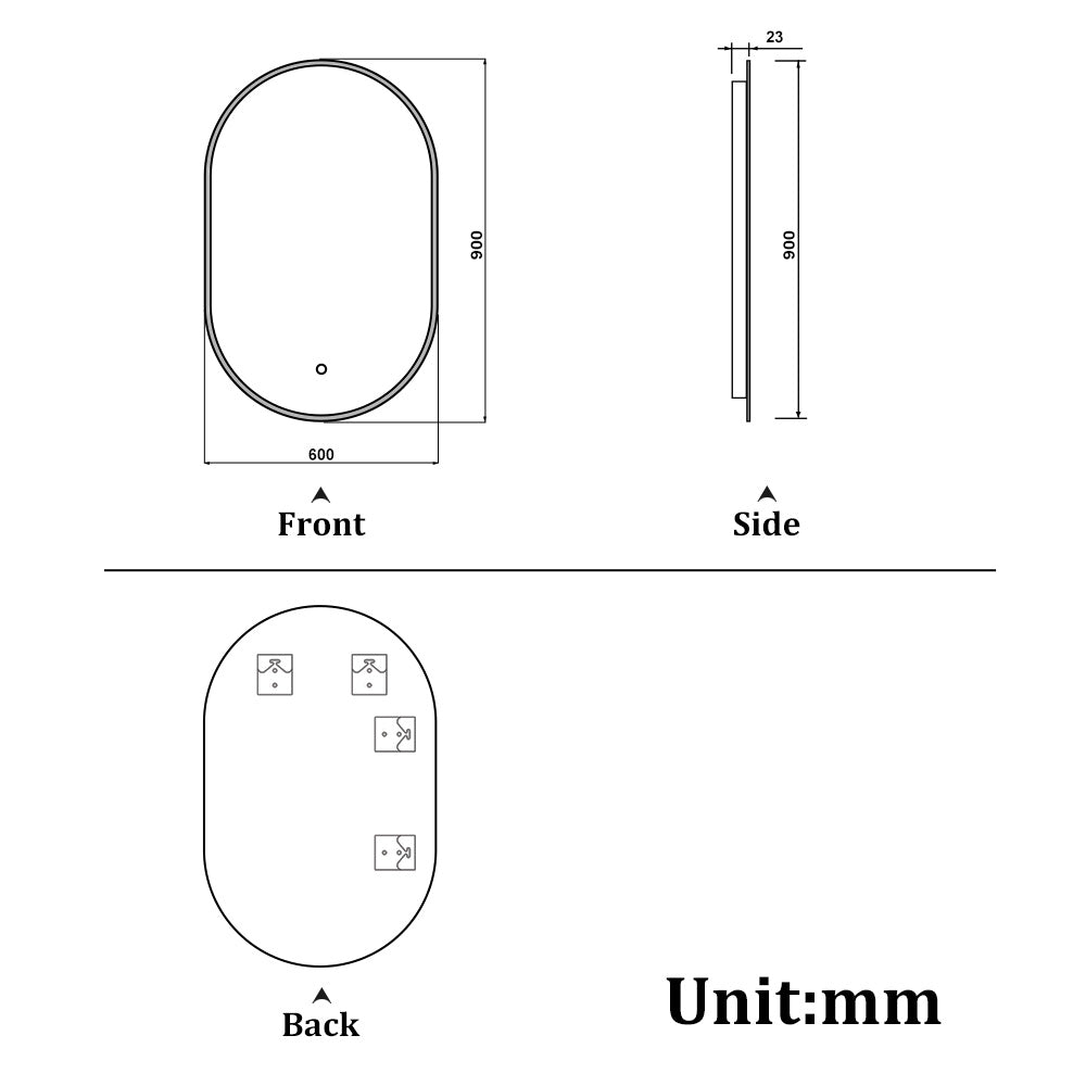 Aidal--Bathroom Runway shape Mirror with Dimmable LED, Anti-fog, Waterproof, Explosion-proof, Wall mounted
