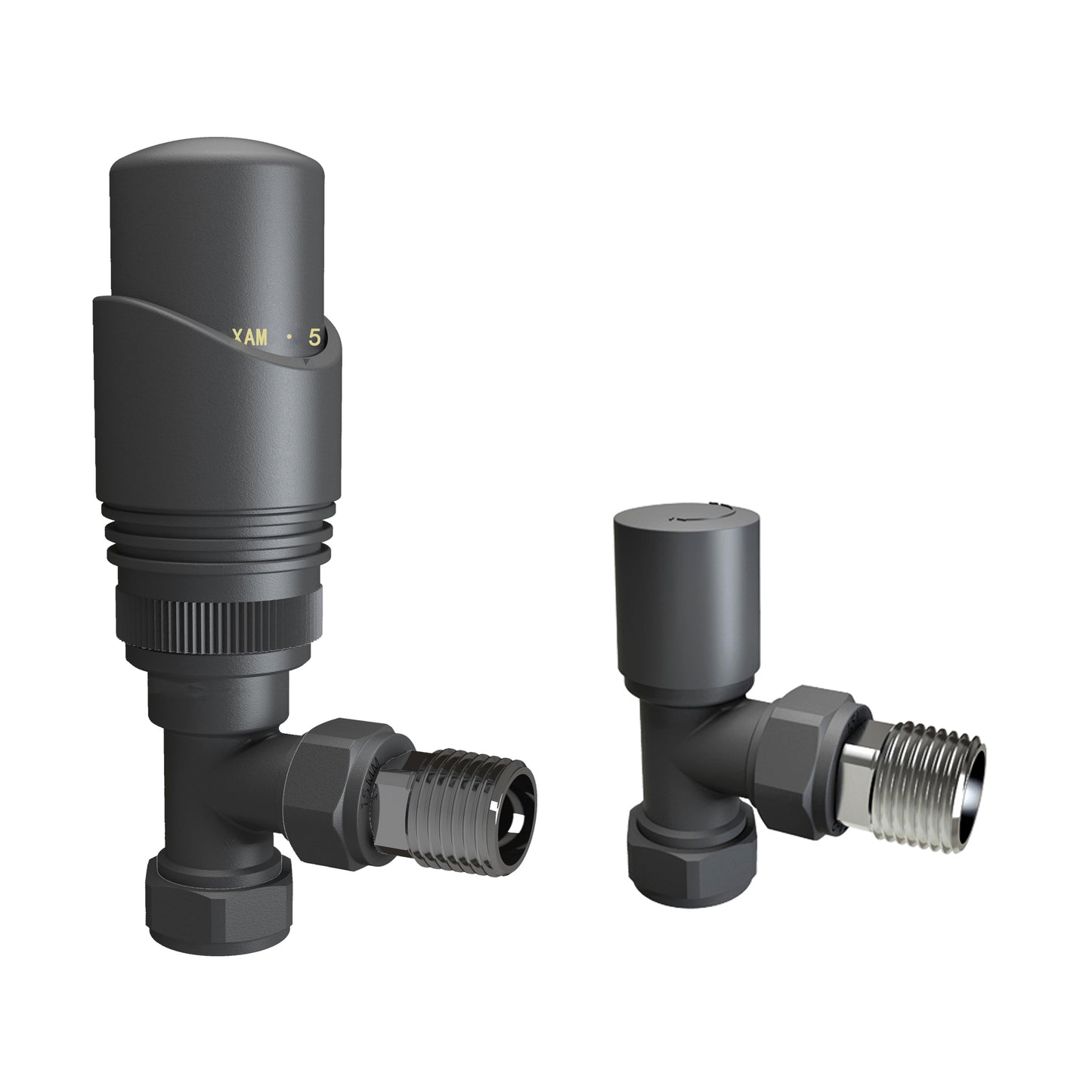 Thermostatic Anthracite Angle Radiator Valves