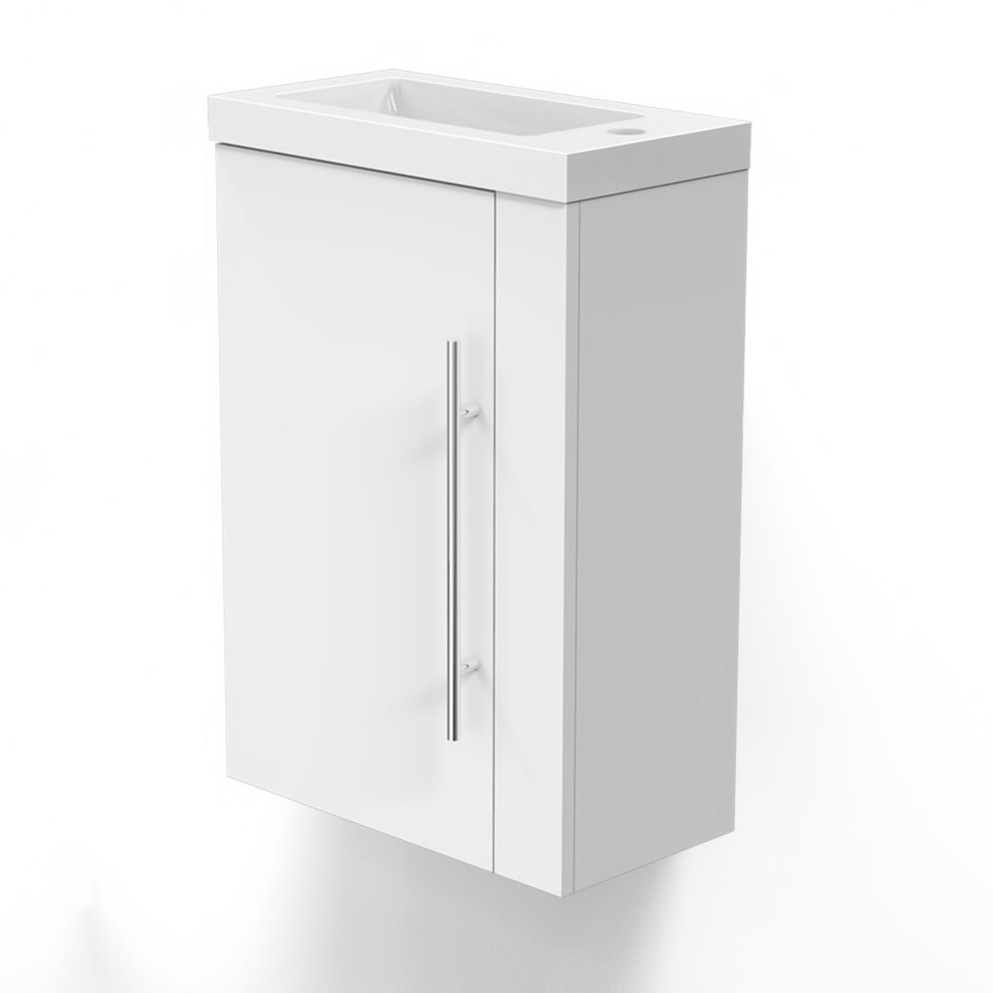 Cloakroom Bathroom Vanity Unit Wall Hung Compact Basin Door Unit 440mm