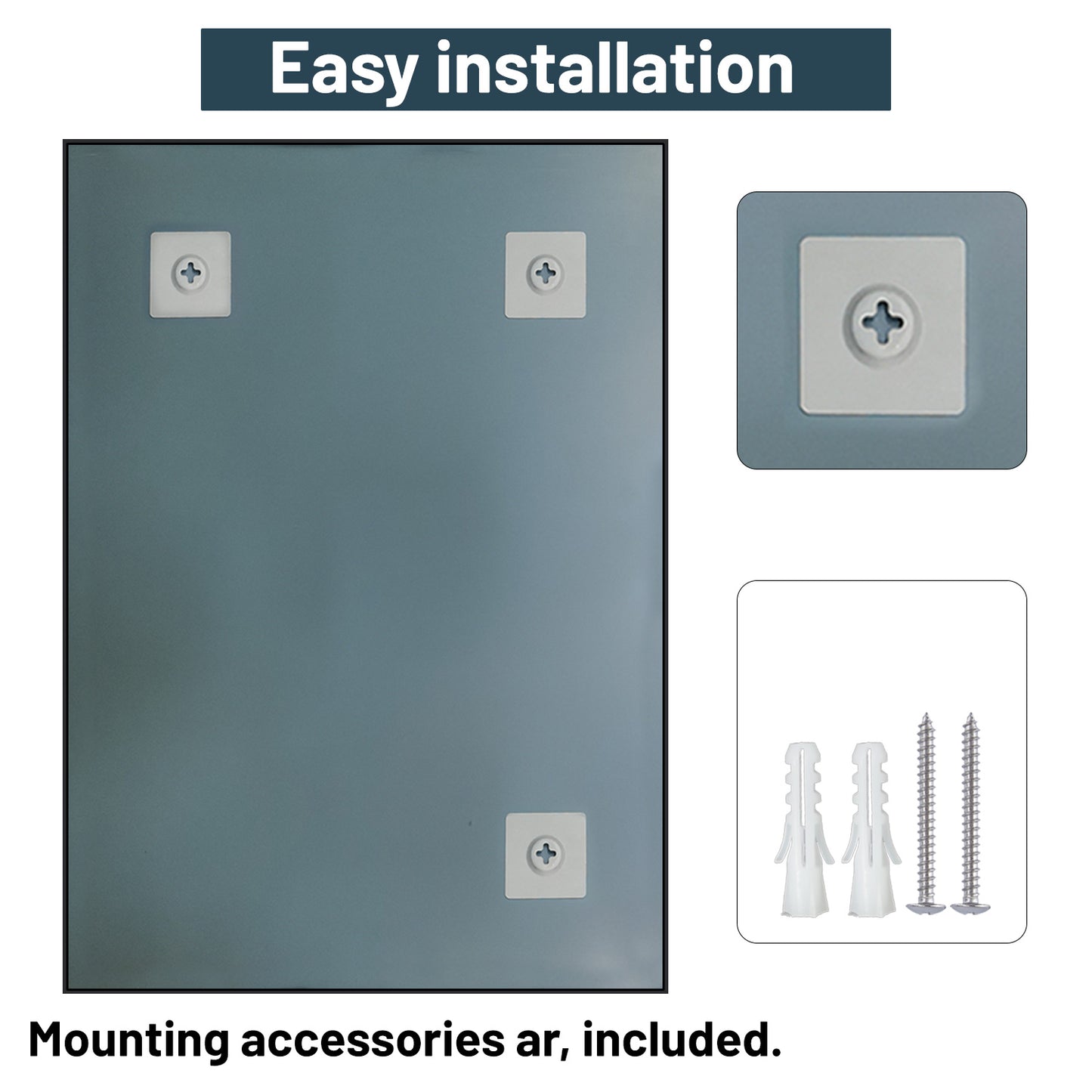 Black Metal Framed Wall Mirror for Bathroom, Home decoration, Makeup, Shaving