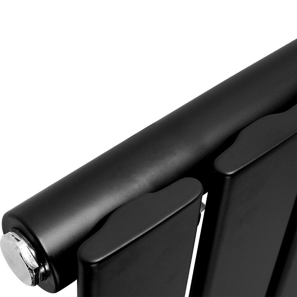 Modern Single Black Flat Panel Radiator Detail1