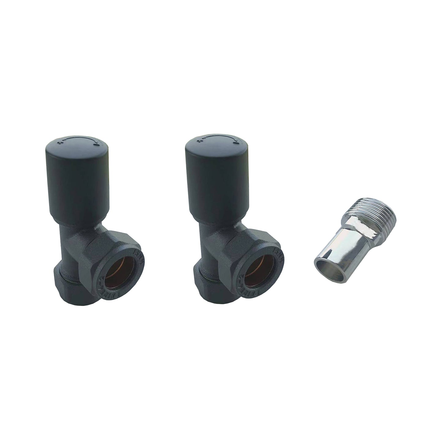 Aidal- Maual Anthracite Radiator 15mm x 1/2 Angled Valves