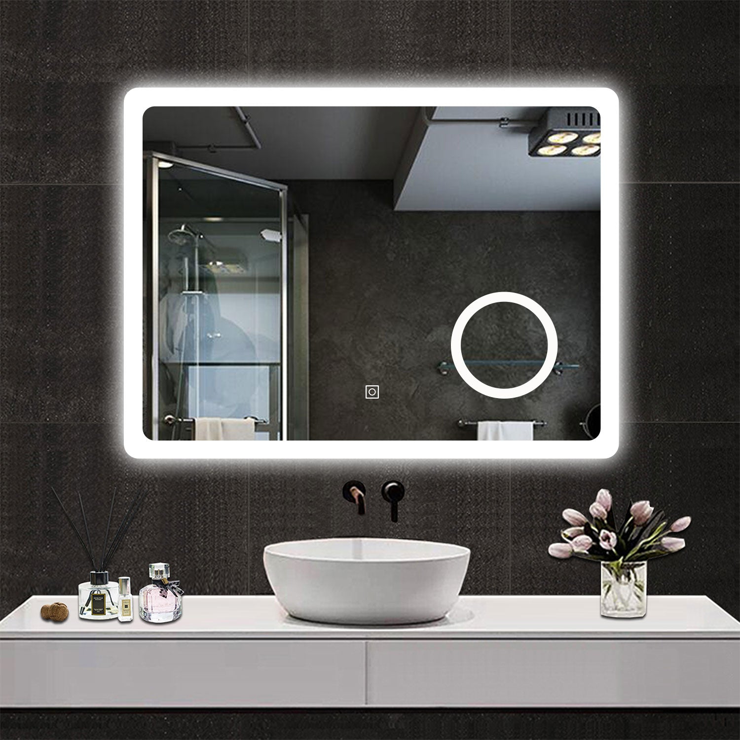 Bathroom LED Mirror with Magnifier