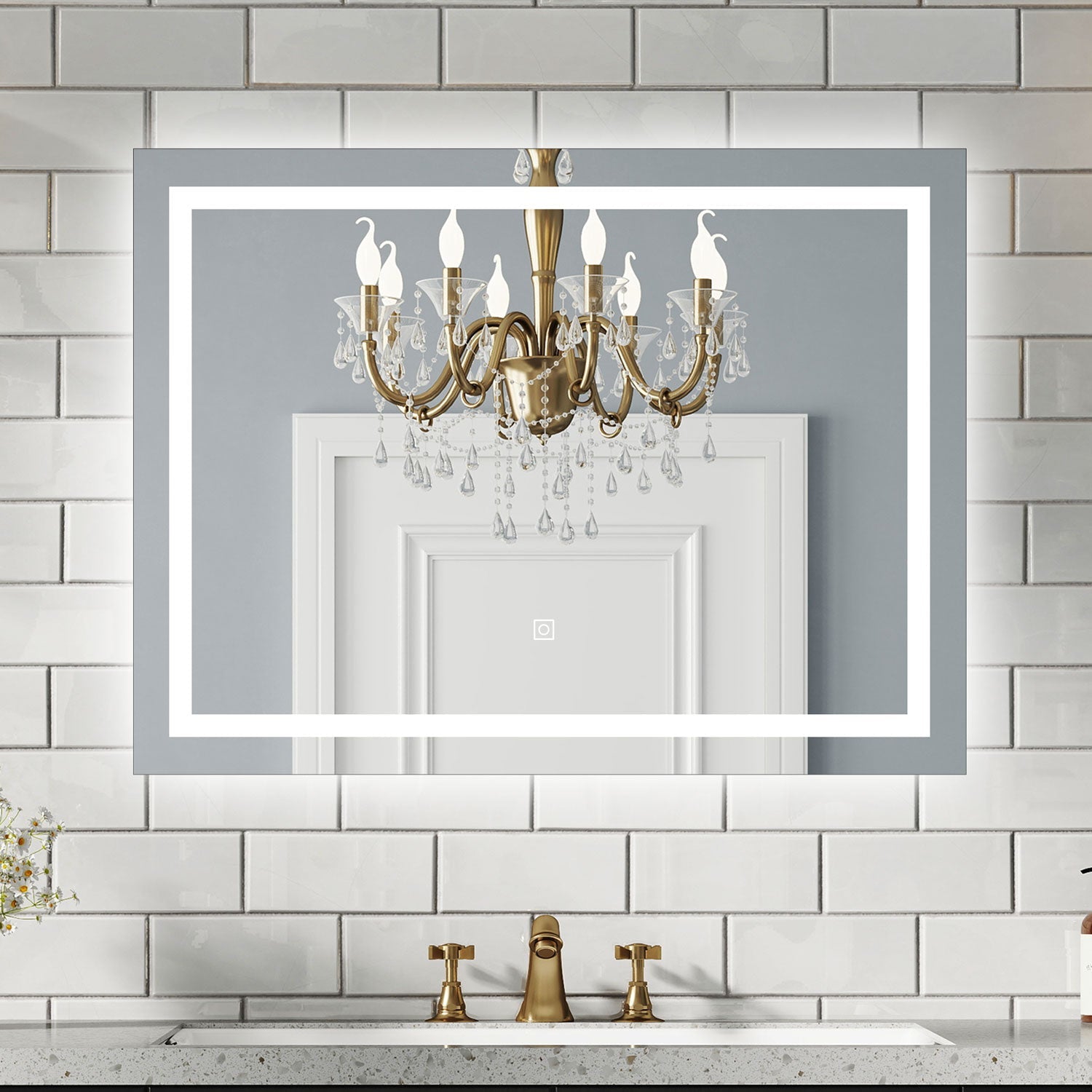 Bathroom LED Mirror with White Light