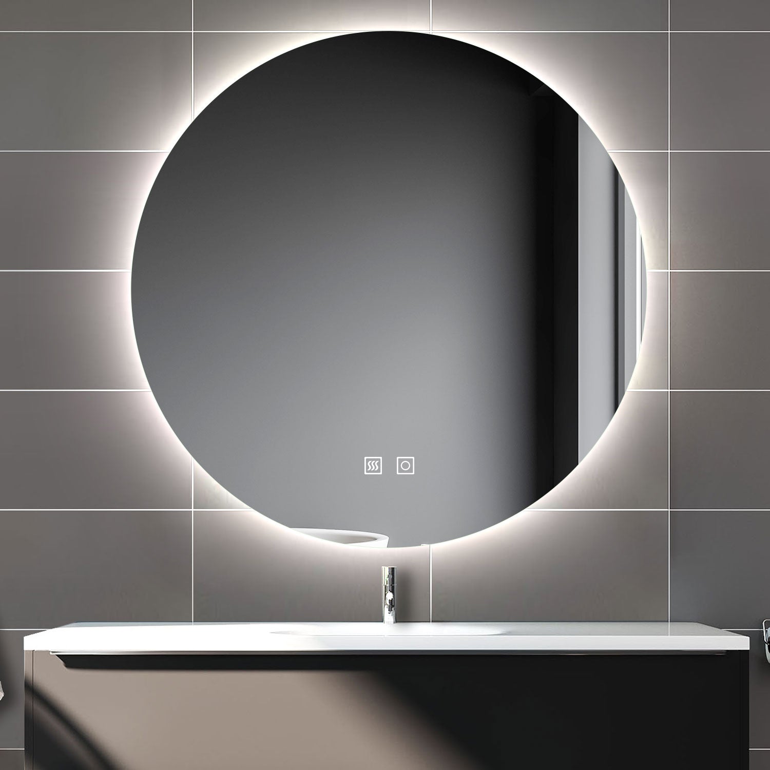 Round Bathroom Mirror with Lights