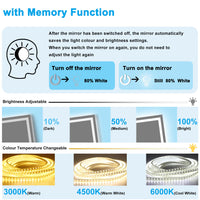 Aidal--Bathroom LED Mirror with Anti-fog, Heating pad, Dimmable illuminated, Rectangular, IP44 Waterproof, Explosion-proof