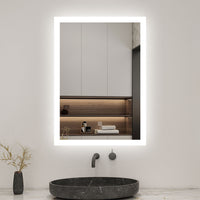 Bathroom Anti-Fog LED Mirror with Dimmable 3 Lighting Modes,Touch Switch,Wall-Mounted IP44 Mirror with Memory Function