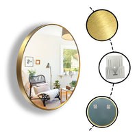 Round Wall Hanging Mirror with Gold Frame for Bathroom, Home decoration, Makeup, Shaving