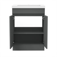 500mm 600mm Bathroom Vanity Unit with Resin Basin, Matte Grey