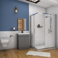 500mm 600mm Bathroom Vanity Unit with Resin Basin, Matte Grey