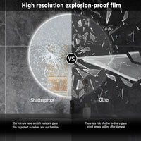 Aidal--Bathroom Mirror with Dimmable illuminated, Anti-fog, Round, IP44 Waterproof, Explosion-proof, Wall mounted