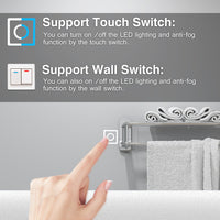 Aidal--Bathroom LED Mirror with Anti-fog, Heating pad, Dimmable illuminated, Rectangular, IP44 Waterproof, Explosion-proof