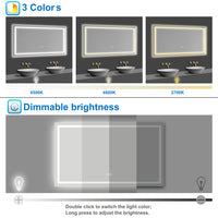 Bluetooth Bathroom Mirrom with 3 Colours LED Lights Shaver Socket Demister Pad