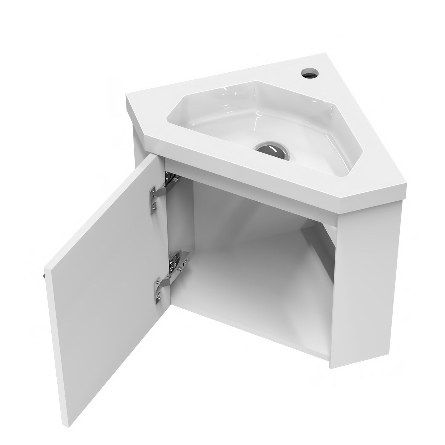 400mm Cloakroom Bathroom Corner Vanity Unit under Basin with Door Small