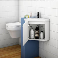400mm Cloakroom Bathroom Corner Vanity Unit under Basin with Door Small
