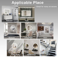 Aidal--Bathroom Mirror with LED, Dimmable illuminate, Anti-fog, Rectangle, IP44 Waterproof Dustproof, Explosion-proof, Wall mounted