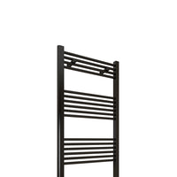 Aidal- 1400x400mm Black Heated Towel Rail Straight Designer Bathroom Ladder Radiator