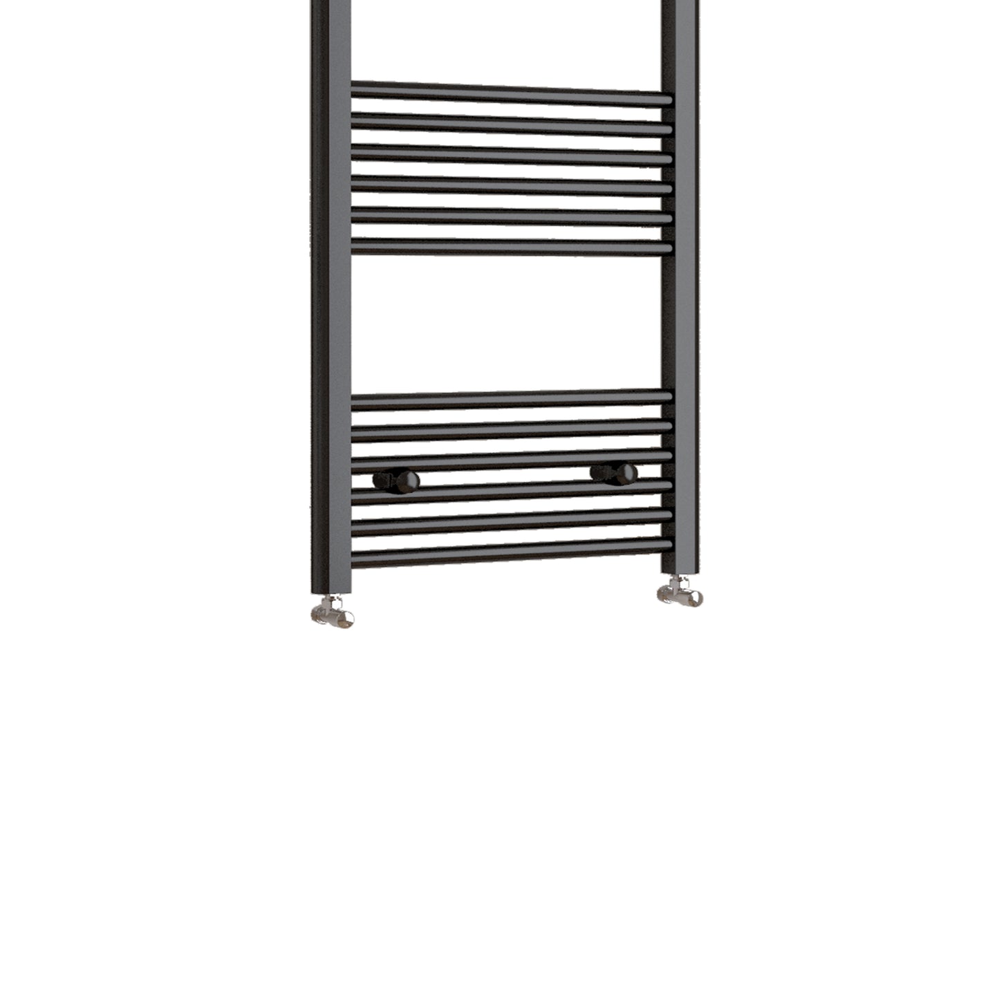 Aidal- 1400x600mm Black Heated Towel Rail Straight Designer Bathroom Ladder Radiator