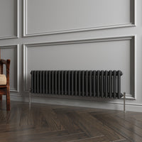 Aidal- Traditional Horizontal 300x1190mm 2 Columns Black Cast Iron Radiator