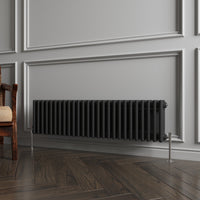 Aidal- Traditional Horizontal 300x1190mm 3 Columns Black Cast Iron Radiator