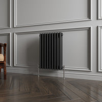 Aidal- Traditional Horizontal 600x425mm 3 Columns Black Cast Iron Radiator