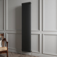 Aidal- Traditional Vertical 1800x380mm 3 Columns Black Cast Iron Radiator