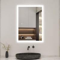 Illuminated Bathroom LED Mirrom with 3 Colours Lights Shaver Socket Demister Pad
