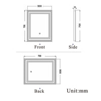 aidal-Bathroom LED Mirror with Anti-fog, Dimmable illuminated, Rectangular, IP44 Waterproof, Dustproof,