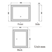aidal-Bathroom LED Mirror with Anti-fog, Dimmable illuminated, Rectangular, IP44 Waterproof, Dustproof,