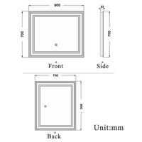 aidal-Bathroom LED Mirror with Anti-fog, Dimmable illuminated, Rectangular, IP44 Waterproof, Dustproof,