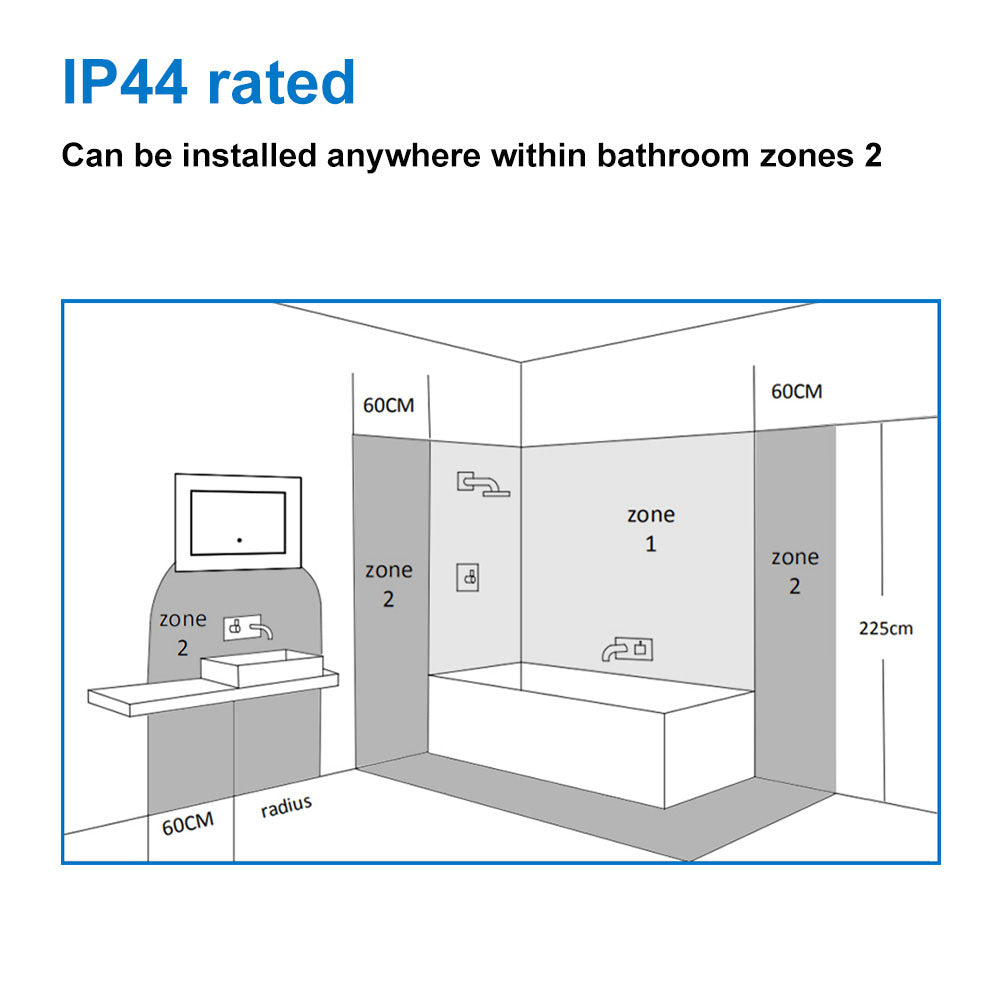Pebble LED Bathroom Mirror with Lights Dimmable Anti-fog