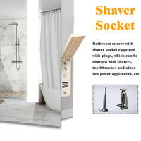 LED Bathroom Mirrom with 3 Colours Lights Shaver Socket Demister Pad 50x70cm
