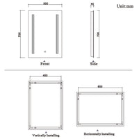 Aidal--Bathroom Mirror with LED, Dimmable illuminate, Anti-fog, Rectangle, IP44 Waterproof Dustproof, Explosion-proof, Wall mounted