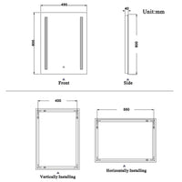 Aidal--Bathroom Mirror with LED, Dimmable illuminate, Anti-fog, Rectangle, IP44 Waterproof Dustproof, Explosion-proof, Wall mounted