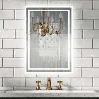 aidal-Bathroom LED Mirror with Anti-fog, Dimmable illuminated, Rectangular, IP44 Waterproof, Dustproof,