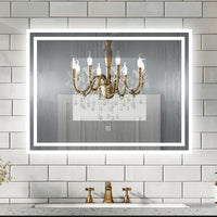 aidal-Bathroom LED Mirror with Anti-fog, Dimmable illuminated, Rectangular, IP44 Waterproof, Dustproof,