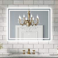aidal-Bathroom LED Mirror with Anti-fog, Dimmable illuminated, Rectangular, IP44 Waterproof, Dustproof,
