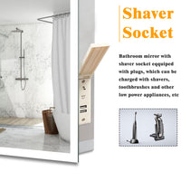Illuminated Bathroom LED Mirrom with 3 Colours Lights Shaver Socket Demister Pad