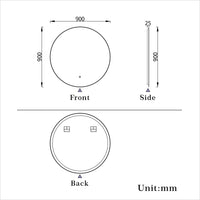 Aidal--Bathroom Mirror with Dimmable illuminated, Anti-fog, Round, IP44 Waterproof, Explosion-proof, Wall mounted