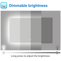Aidal--Bathroom Mirror with LED, Dimmable illuminate, Anti-fog, Rectangle, IP44 Waterproof Dustproof, Explosion-proof, Wall mounted