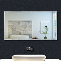 Rectangle Frameless Bathroom Mirror with High Definition Wall Mounted
